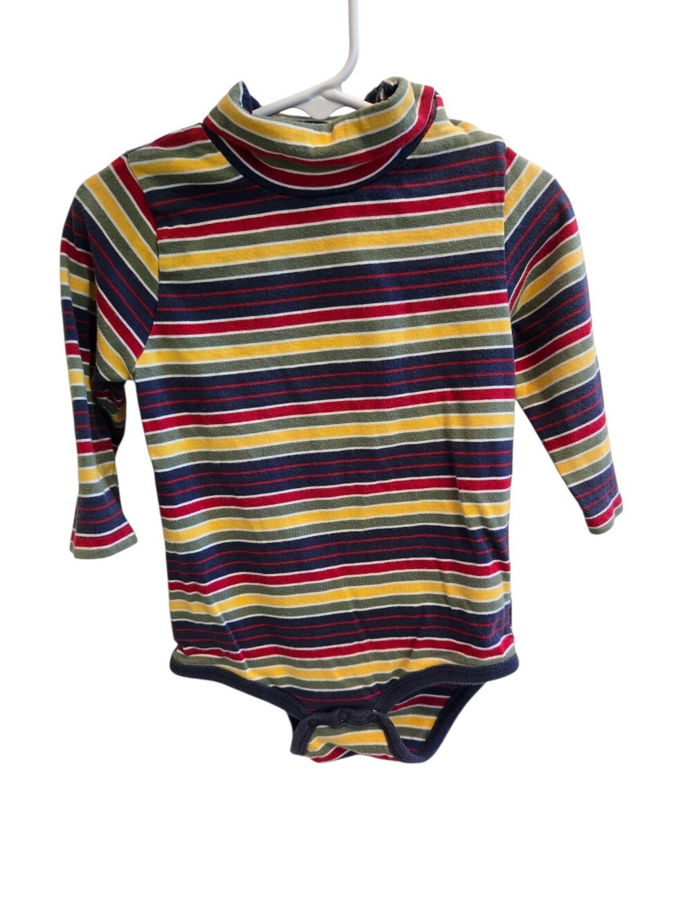 Vintage Y2k All Mine Striped Long-Sleeve Turtleneck Bodysuit Onesie